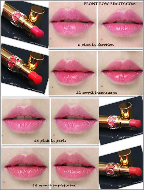 ysl lip gloss volupte swatches|ysl lipstick rouge volupte.